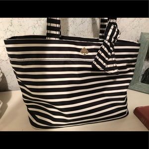 Black and white stripped Kate Spade diaper bag